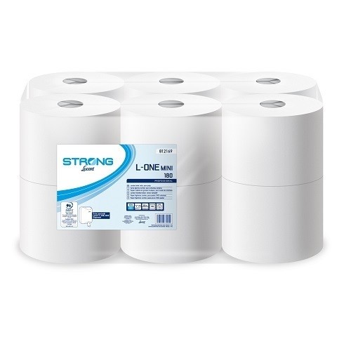 Hartie igienica L One Strong Lucart 180  2 straturi  13 4 x 20cm  900 foi/rola